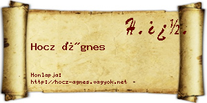 Hocz Ágnes névjegykártya